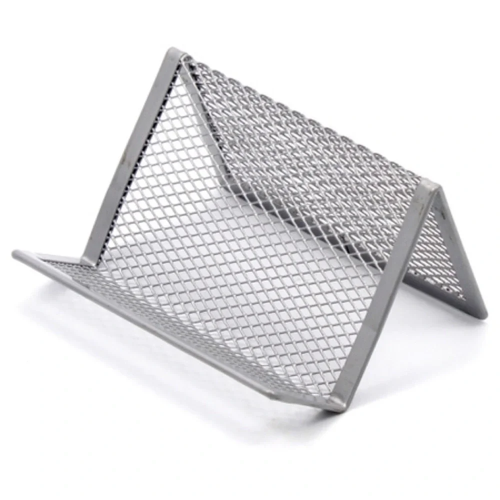 Silver Steel Mesh Business Card Holder
